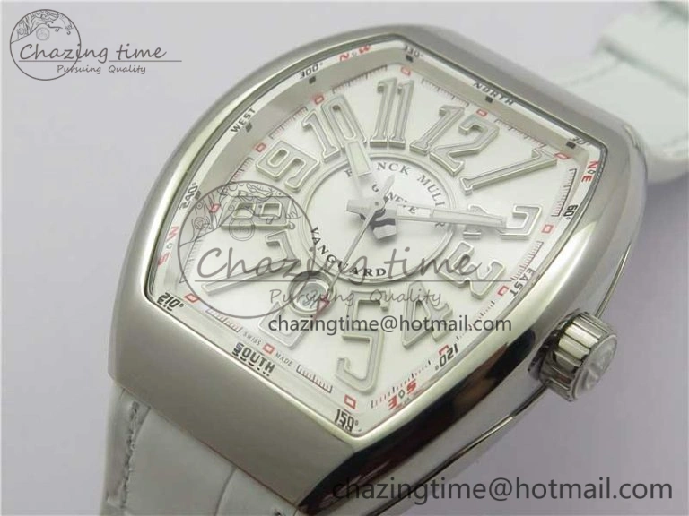 Sophisticated Vanguard V45 SS ZF Best Edition White Textured Dial on White Rubber Strap MIYOTA 6557