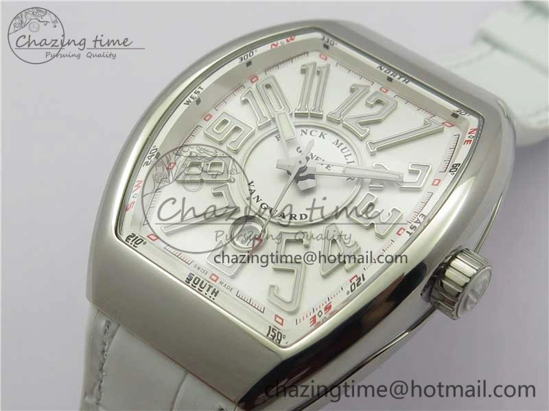 Sophisticated Vanguard V45 SS ZF Best Edition White Textured Dial on White Rubber Strap MIYOTA 6557