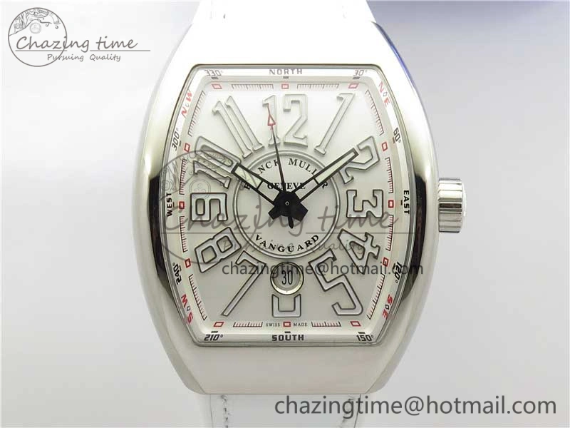 Sophisticated Vanguard V45 SS ZF Best Edition White Textured Dial on White Rubber Strap MIYOTA 6557