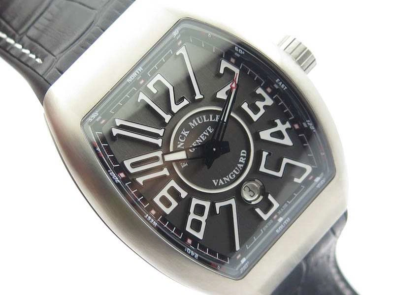 WeatherProof Vanguard V45 Ti TF 1:1 Best Edition Black Dial On Black Leather Strap A 6599
