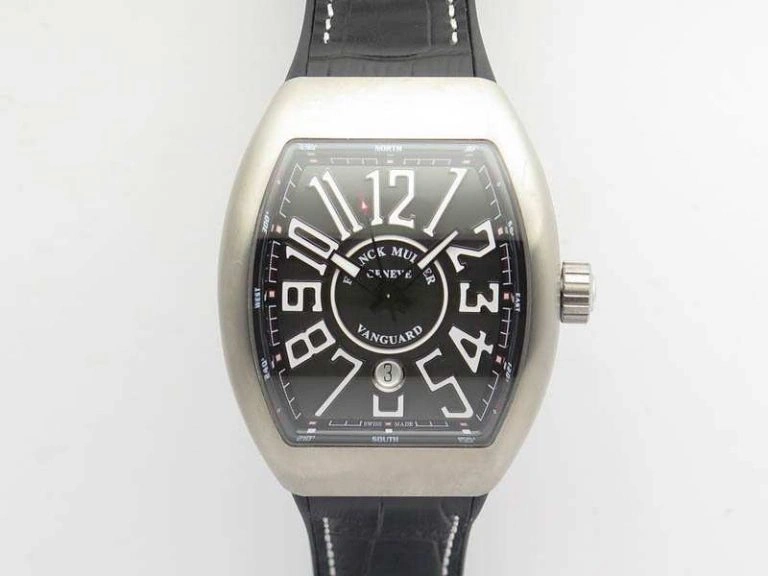 WeatherProof Vanguard V45 Ti TF 1:1 Best Edition Black Dial On Black Leather Strap A 6599