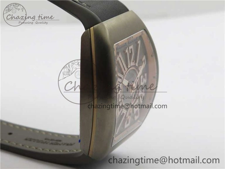 Vanguard V45 Titanium ZF 1:1 Best Edition Gray Dial on Broiwn Rubber Strap MIYOTA HighQuality 6558