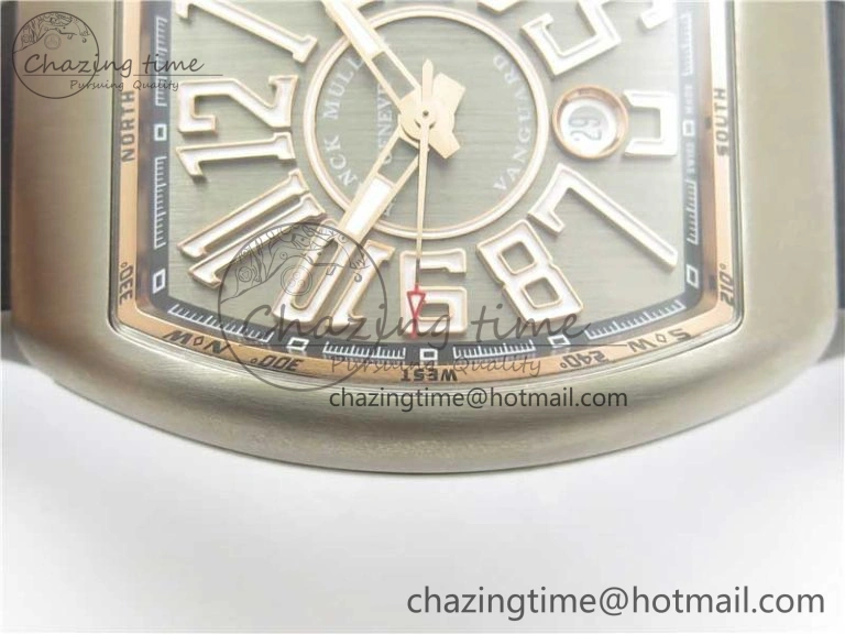 Vanguard V45 Titanium ZF 1:1 Best Edition Gray Dial on Broiwn Rubber Strap MIYOTA HighQuality 6558
