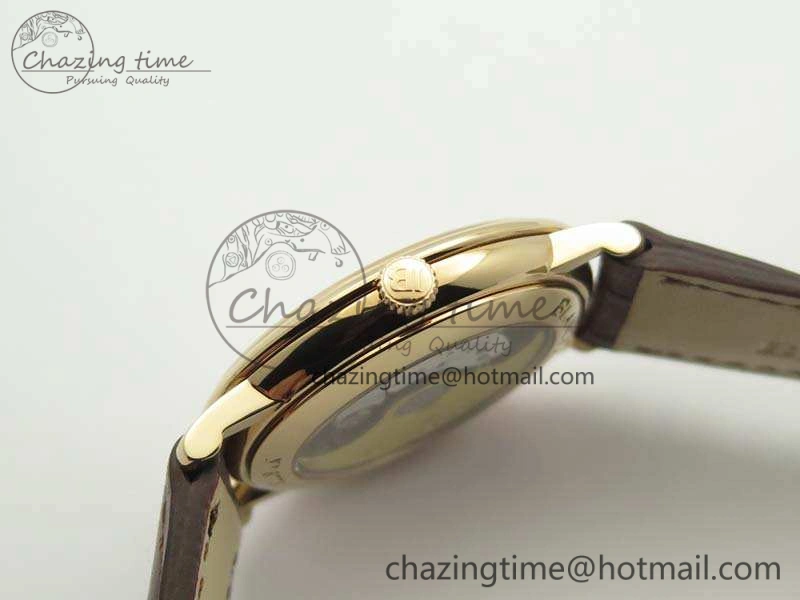 Villeret 6651 RG ZF 1:1 Best Edition White Dial On Brown Leather Strap A ComfortFit 8097