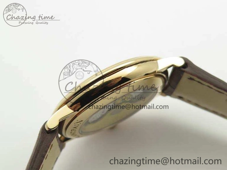 Villeret 6651 RG ZF 1:1 Best Edition White Dial On Brown Leather Strap A ComfortFit 8097