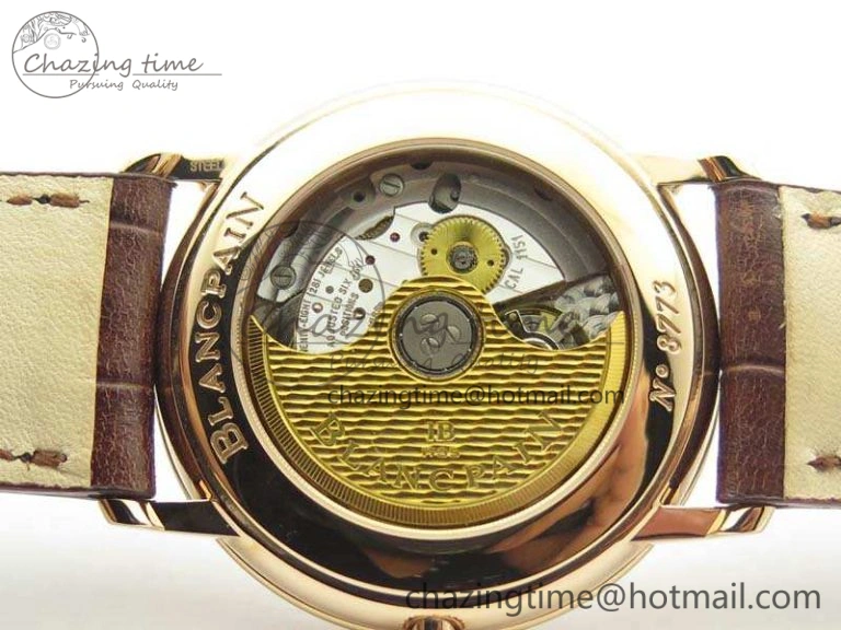 Villeret 6651 RG ZF 1:1 Best Edition White Dial On Brown Leather Strap A ComfortFit 8097