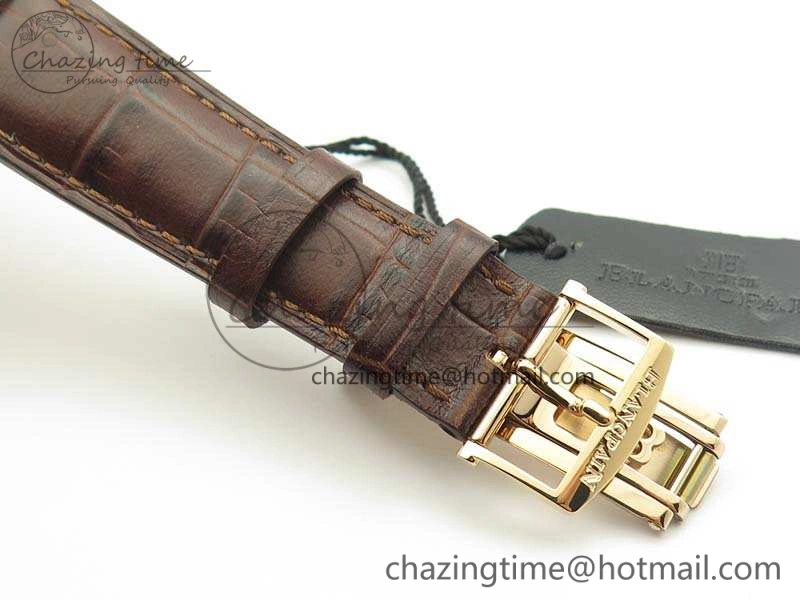 Villeret 6651 RG ZF 1:1 Best Edition White Dial On Brown Leather Strap A ComfortFit 8097