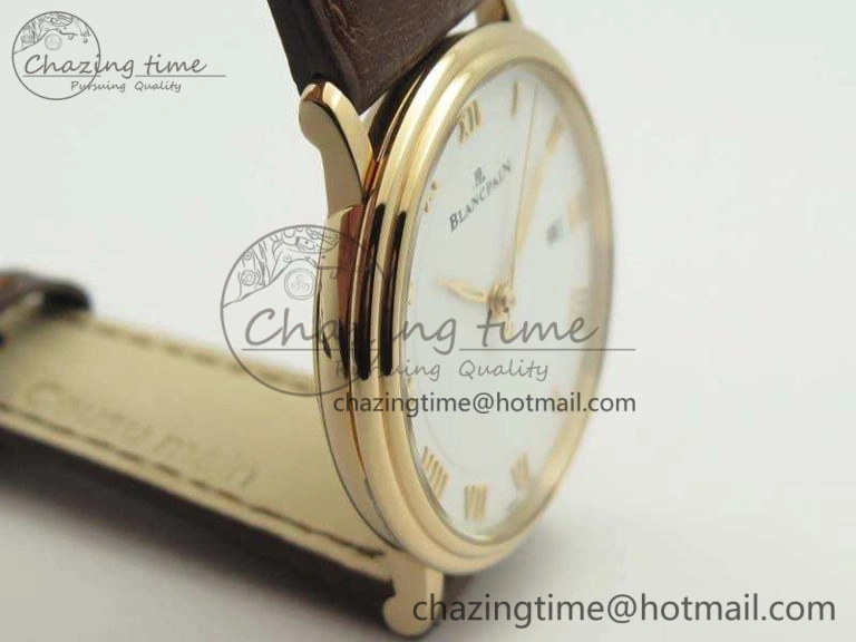 Villeret 6651 RG ZF 1:1 Best Edition White Dial On Brown Leather Strap A ComfortFit 8097