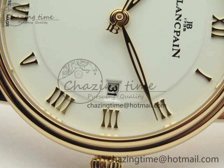 Villeret 6651 RG ZF 1:1 Best Edition White Dial On Brown Leather Strap A ComfortFit 8097