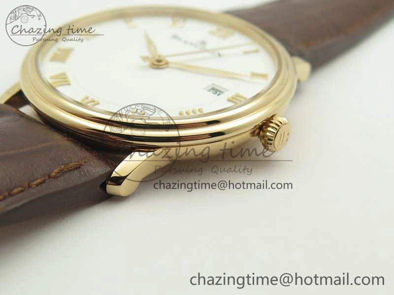 Villeret 6651 RG ZF 1:1 Best Edition White Dial On Brown Leather Strap A ComfortFit 8097