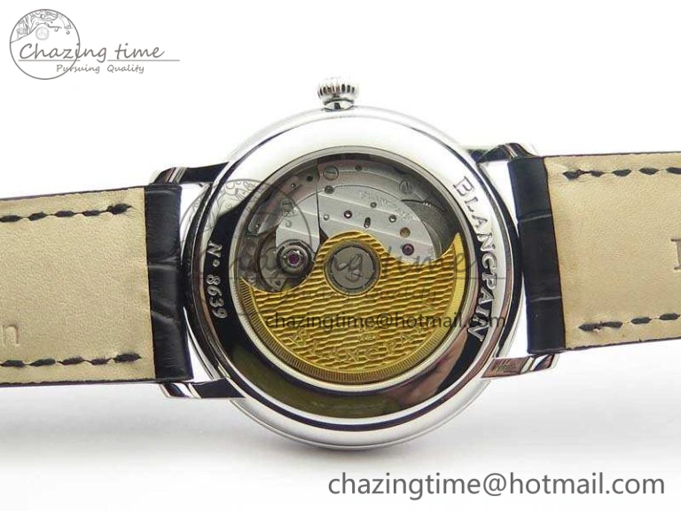 SmartChoice Villeret 6651 SS ZF 1:1 Best Edition White Dial On Black Leather Strap A 8098