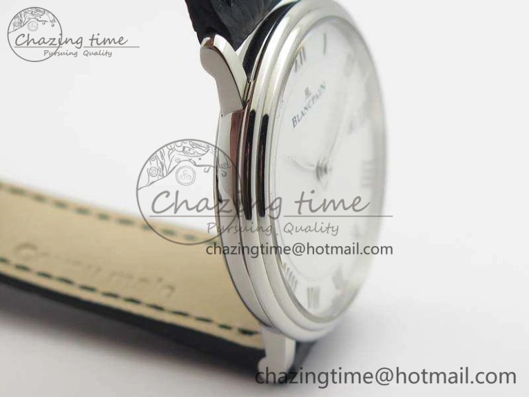 SmartChoice Villeret 6651 SS ZF 1:1 Best Edition White Dial On Black Leather Strap A 8098