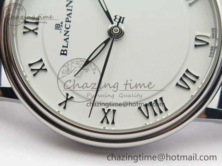 SmartChoice Villeret 6651 SS ZF 1:1 Best Edition White Dial On Black Leather Strap A 8098