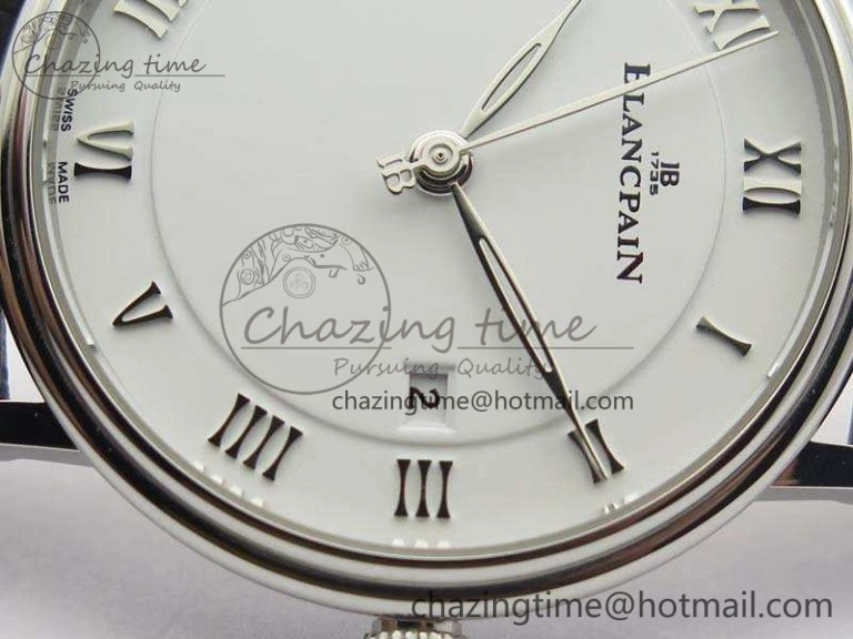 SmartChoice Villeret 6651 SS ZF 1:1 Best Edition White Dial On Black Leather Strap A 8098