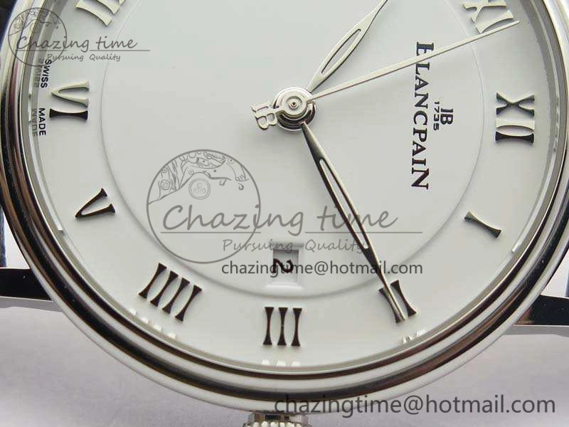 SmartChoice Villeret 6651 SS ZF 1:1 Best Edition White Dial On Black Leather Strap A 8098