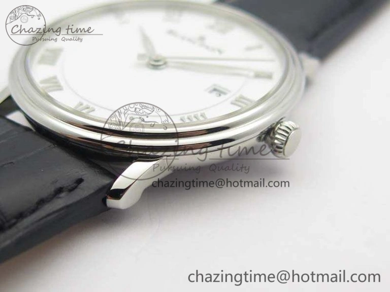 SmartChoice Villeret 6651 SS ZF 1:1 Best Edition White Dial On Black Leather Strap A 8098