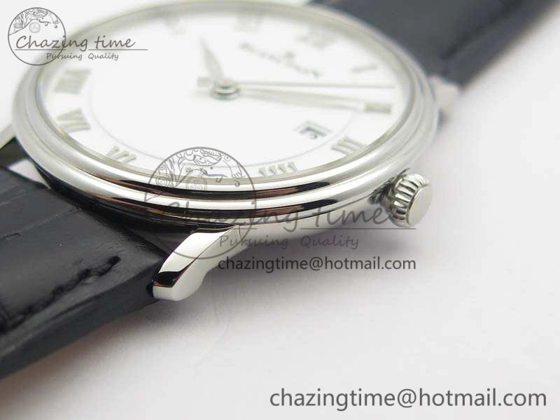 SmartChoice Villeret 6651 SS ZF 1:1 Best Edition White Dial On Black Leather Strap A 8098