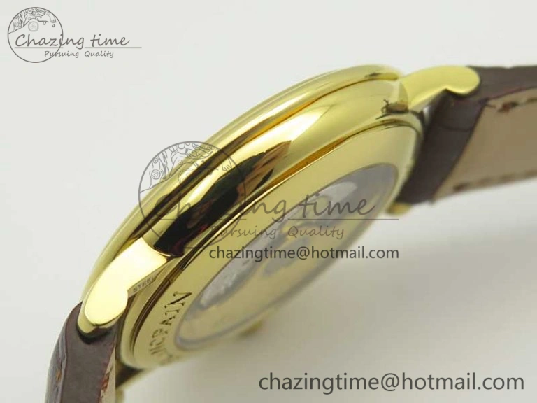 FastDry Villeret 6651 YG ZF 1:1 Best Edition White Dial on Brown Leather Strap A 5284