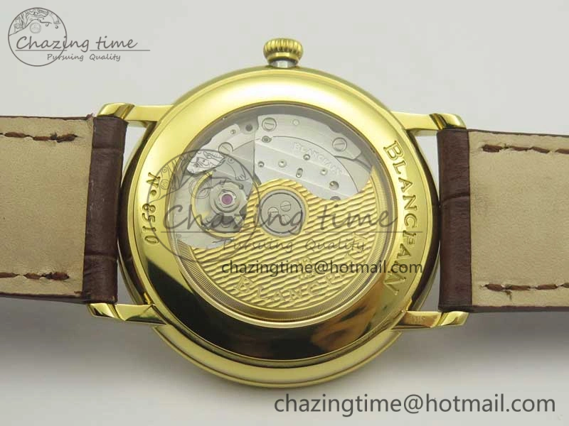 FastDry Villeret 6651 YG ZF 1:1 Best Edition White Dial on Brown Leather Strap A 5284
