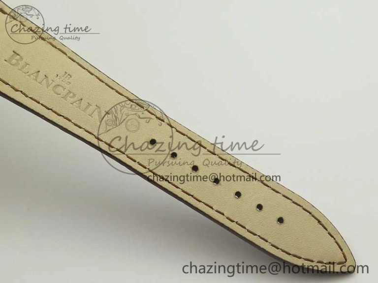 FastDry Villeret 6651 YG ZF 1:1 Best Edition White Dial on Brown Leather Strap A 5284