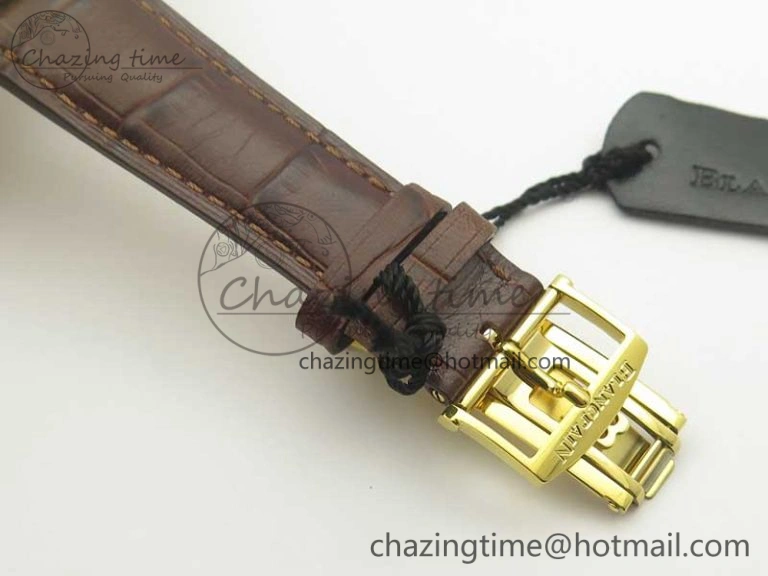 FastDry Villeret 6651 YG ZF 1:1 Best Edition White Dial on Brown Leather Strap A 5284