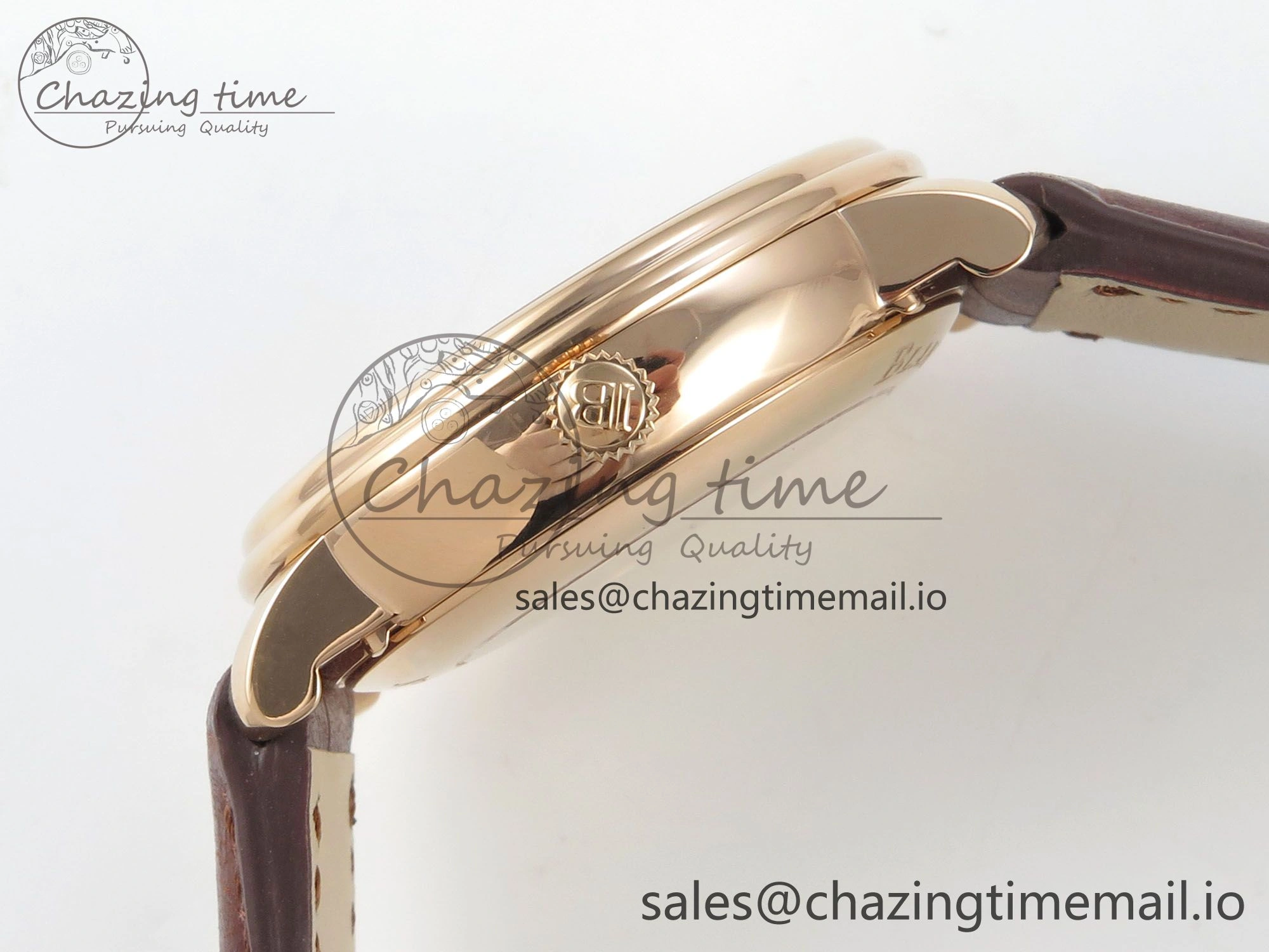 Stretchable Villeret 6654 RG Complicated Function APSF 1:1 Best Edition White Dial on Brown Leather Strap A 5256