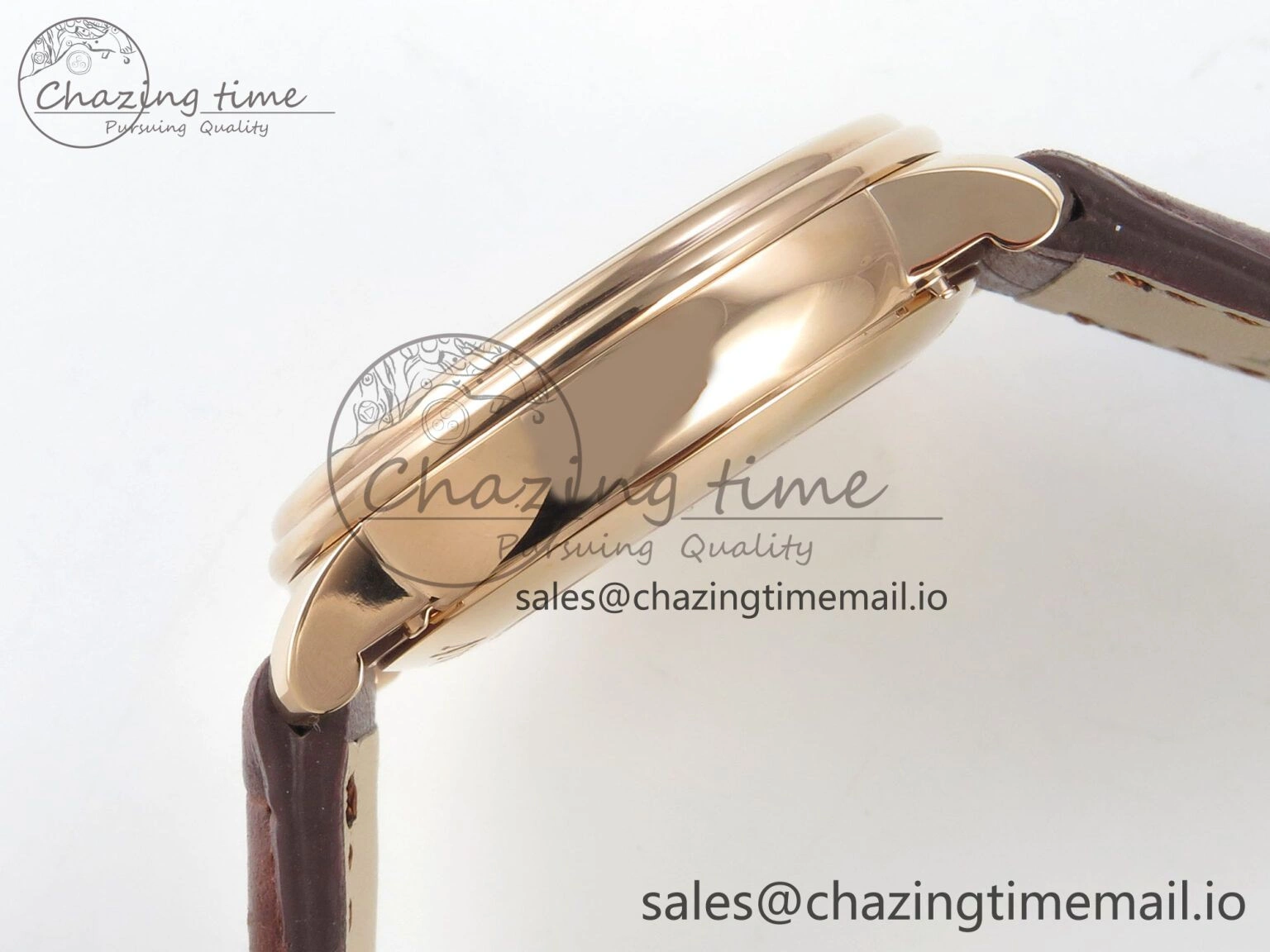 Stretchable Villeret 6654 RG Complicated Function APSF 1:1 Best Edition White Dial on Brown Leather Strap A 5256