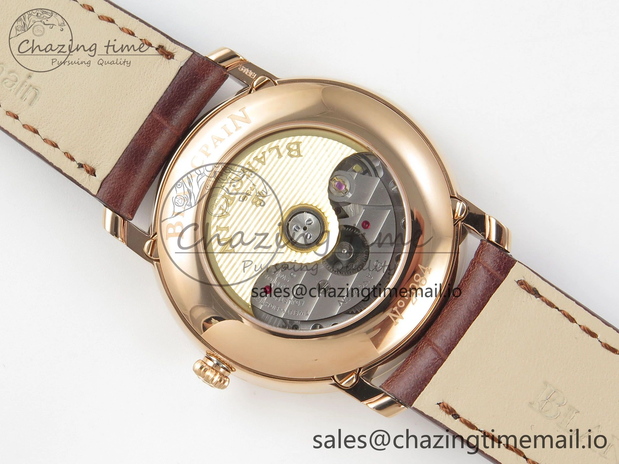 Stretchable Villeret 6654 RG Complicated Function APSF 1:1 Best Edition White Dial on Brown Leather Strap A 5256