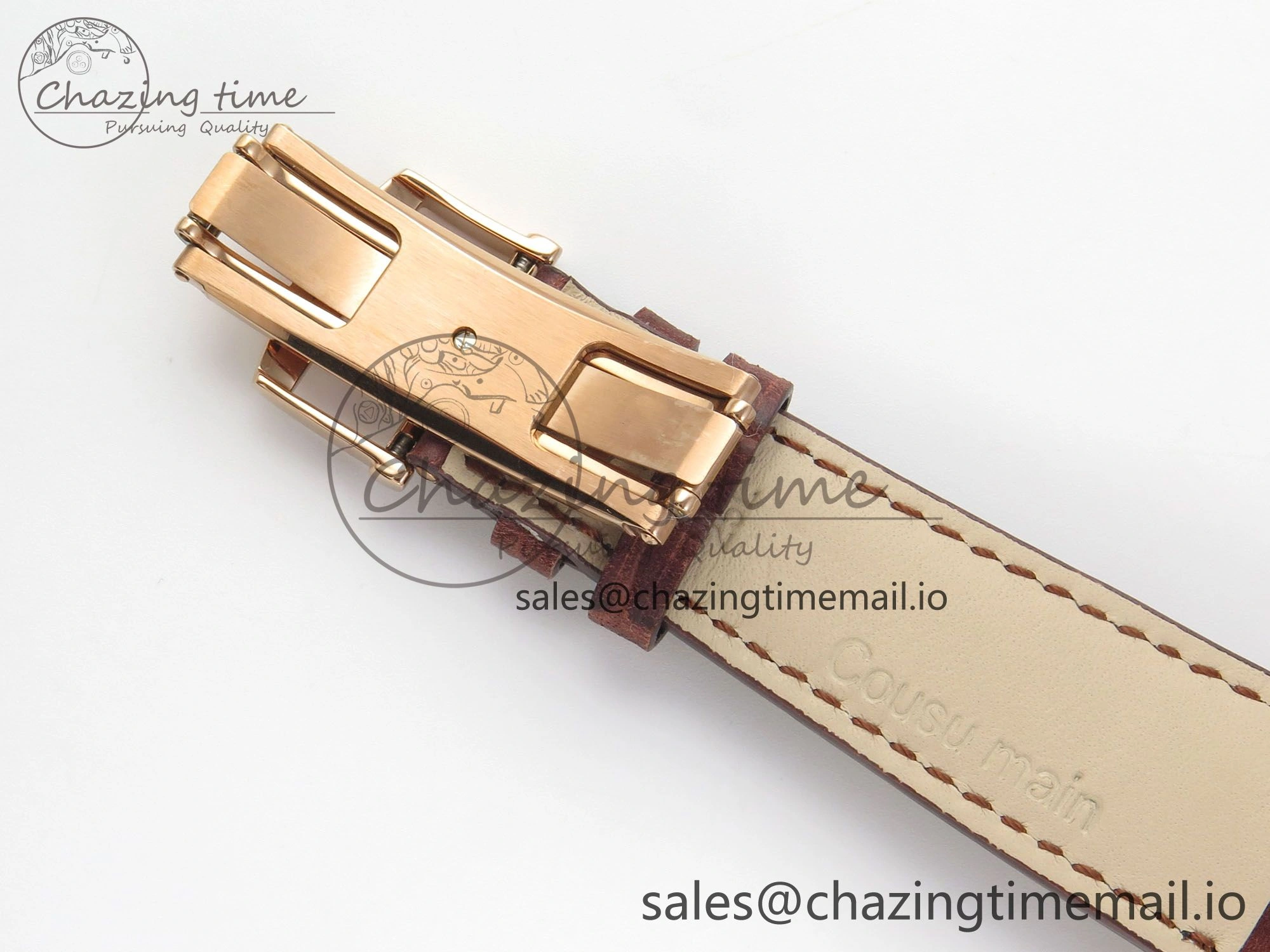 Stretchable Villeret 6654 RG Complicated Function APSF 1:1 Best Edition White Dial on Brown Leather Strap A 5256