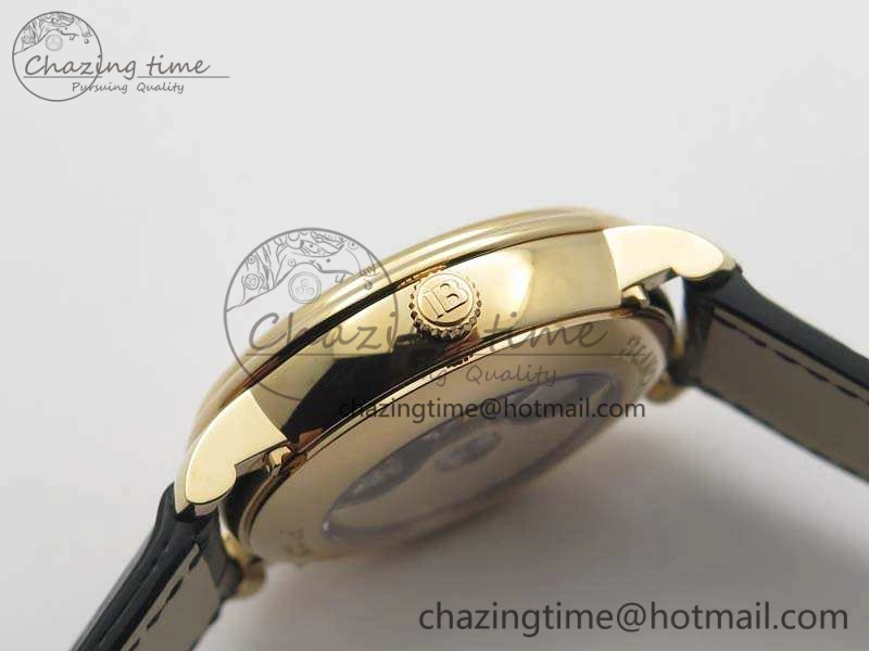 Villeret 6654 RG Complicated Function OMF 1:1 Best Edition White Dial On Black Leather Strap A AllSeason 5300