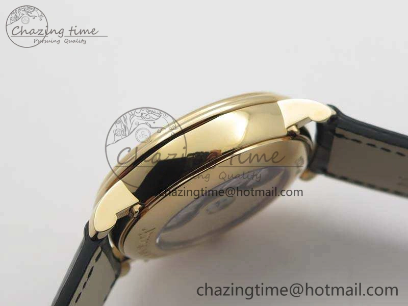 Villeret 6654 RG Complicated Function OMF 1:1 Best Edition White Dial On Black Leather Strap A AllSeason 5300
