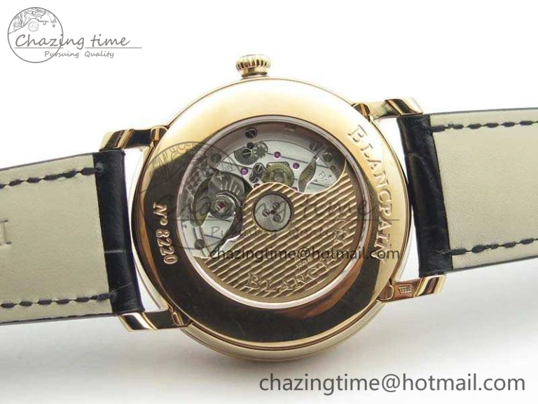 Villeret 6654 RG Complicated Function OMF 1:1 Best Edition White Dial On Black Leather Strap A AllSeason 5300