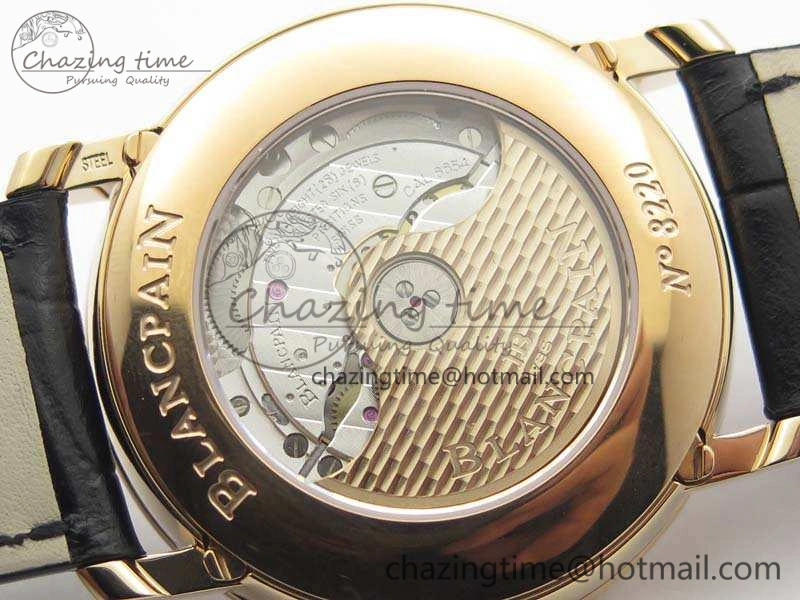 Villeret 6654 RG Complicated Function OMF 1:1 Best Edition White Dial On Black Leather Strap A AllSeason 5300