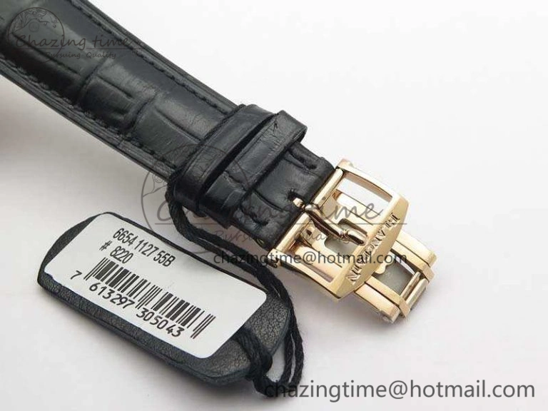 Villeret 6654 RG Complicated Function OMF 1:1 Best Edition White Dial On Black Leather Strap A AllSeason 5300