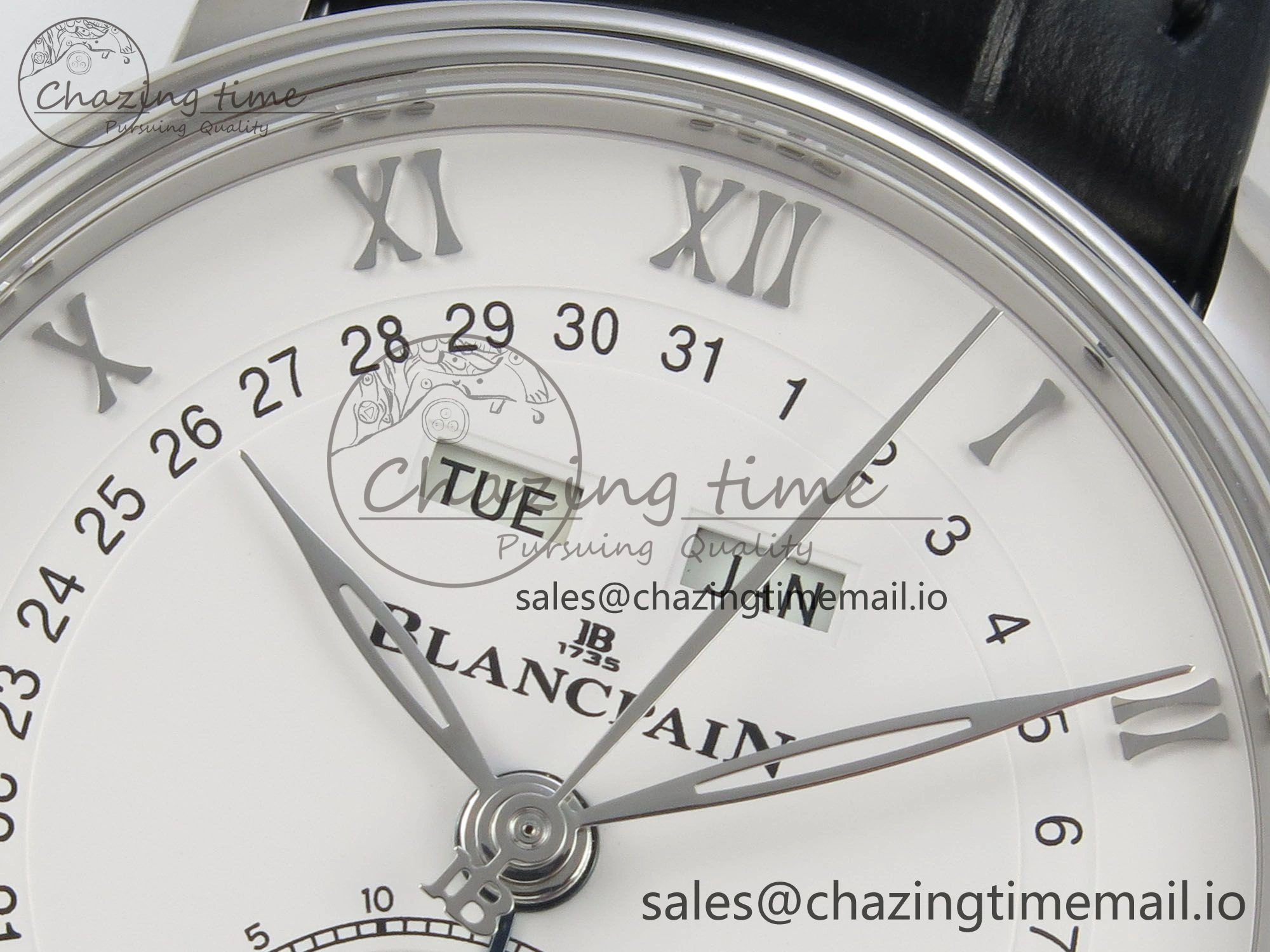SmartChoice Villeret 6654 SS Complicated Function APSF 1:1 Best Edition White Dial on Black Leather Strap A 5257