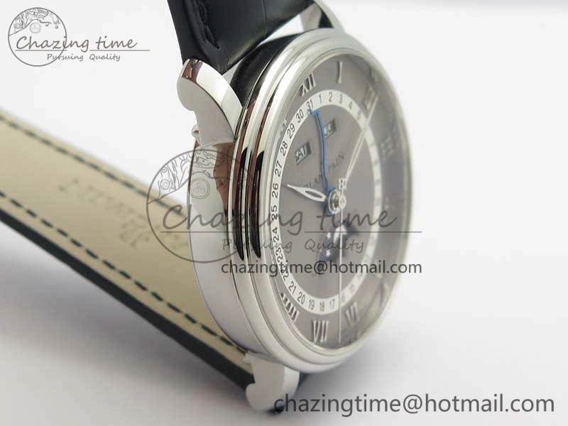 Villeret 6654 SS Complicated Function OMF 1:1 Best Edition Gray Dial On Leather Strap A TravelReady 8120