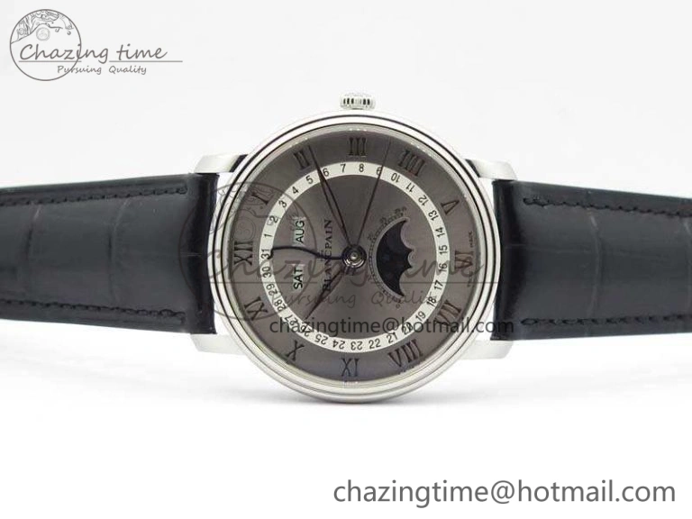 Villeret 6654 SS Complicated Function OMF 1:1 Best Edition Gray Dial On Leather Strap A TravelReady 8120