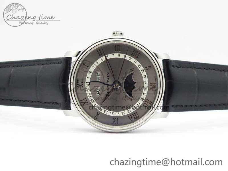 Villeret 6654 SS Complicated Function OMF 1:1 Best Edition Gray Dial On Leather Strap A TravelReady 8120