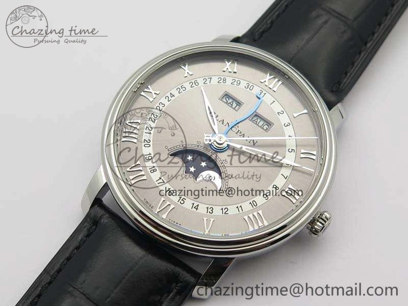 Villeret 6654 SS Complicated Function OMF 1:1 Best Edition Gray Dial On Leather Strap A TravelReady 8120