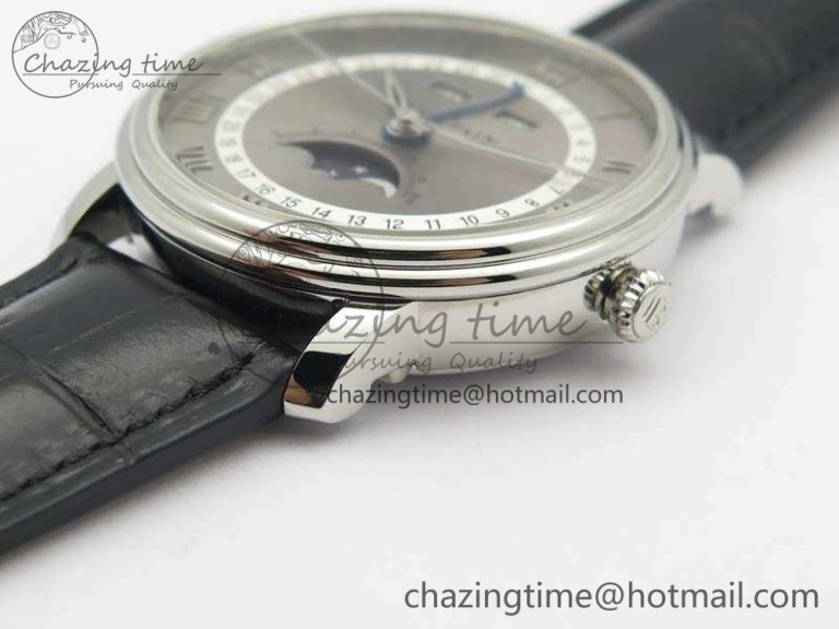 Villeret 6654 SS Complicated Function OMF 1:1 Best Edition Gray Dial On Leather Strap A TravelReady 8120