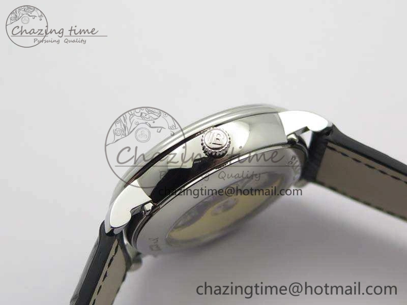 EyeCatching Villeret 6654 SS Complicated Function OMF 1:1 Best Edition White Dial On Black Leather Strap A 5302
