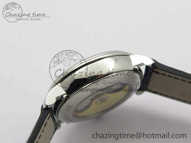 EyeCatching Villeret 6654 SS Complicated Function OMF 1:1 Best Edition White Dial On Black Leather Strap A 5302