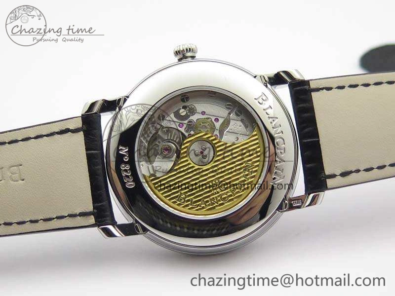 EyeCatching Villeret 6654 SS Complicated Function OMF 1:1 Best Edition White Dial On Black Leather Strap A 5302