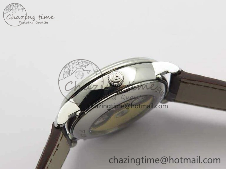 Unique Villeret 6654 SS Complicated Function OMF 1:1 Best Edition White Dial On Brown Leather Strap A 8119