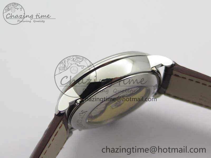 Unique Villeret 6654 SS Complicated Function OMF 1:1 Best Edition White Dial On Brown Leather Strap A 8119