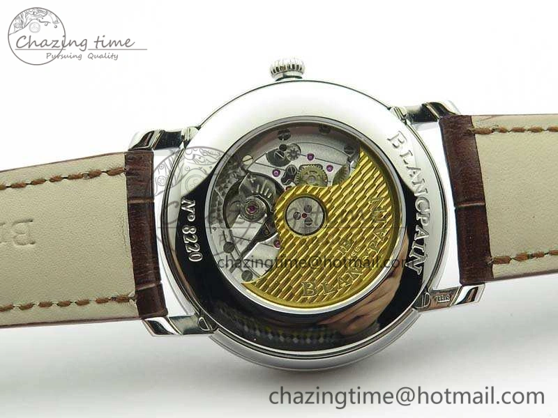 Unique Villeret 6654 SS Complicated Function OMF 1:1 Best Edition White Dial On Brown Leather Strap A 8119