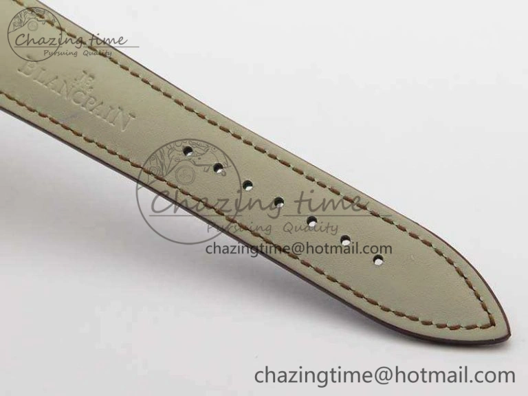 Unique Villeret 6654 SS Complicated Function OMF 1:1 Best Edition White Dial On Brown Leather Strap A 8119