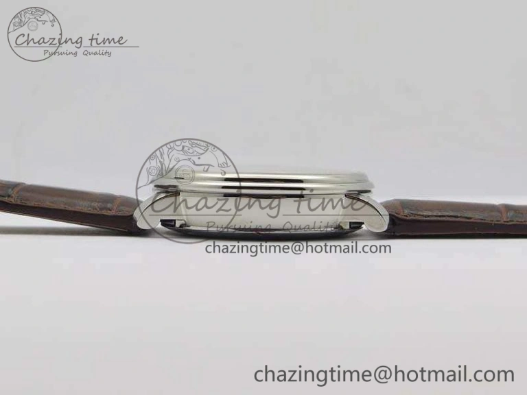 Unique Villeret 6654 SS Complicated Function OMF 1:1 Best Edition White Dial On Brown Leather Strap A 8119