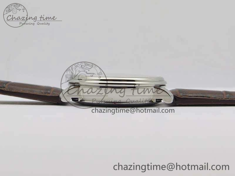Unique Villeret 6654 SS Complicated Function OMF 1:1 Best Edition White Dial On Brown Leather Strap A 8119