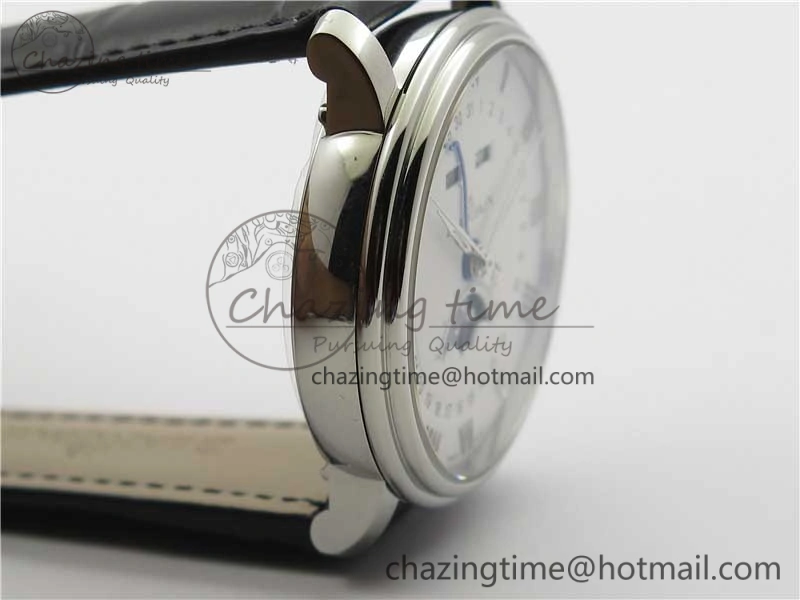 ModernLook Villeret 6654 SS Complicated Function OMF 1:1 Best Edition White Dial on Black Leather Strap A6654 V 5268